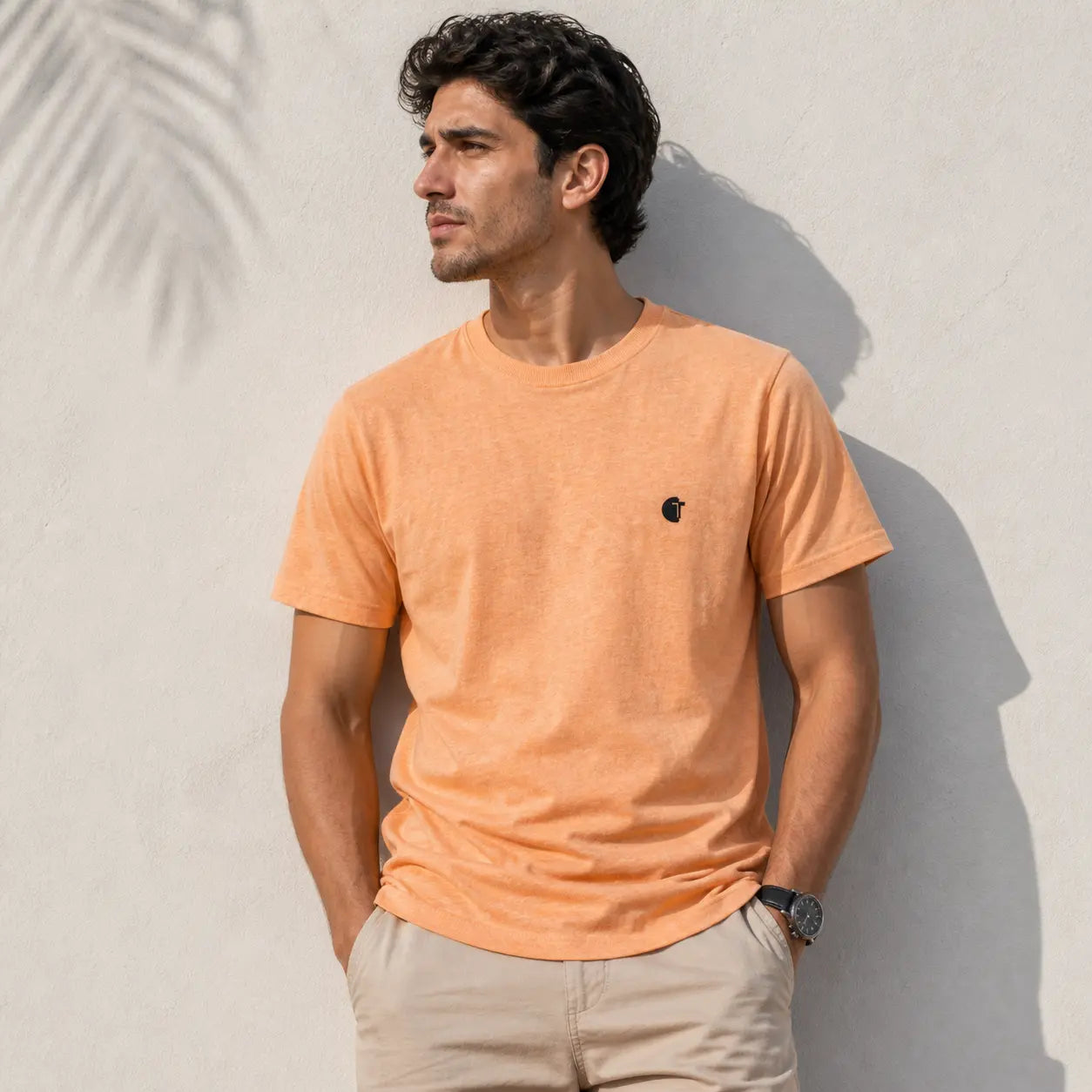 Chaos Theory Men's Bold Peach Half Sleeve T-Shirt