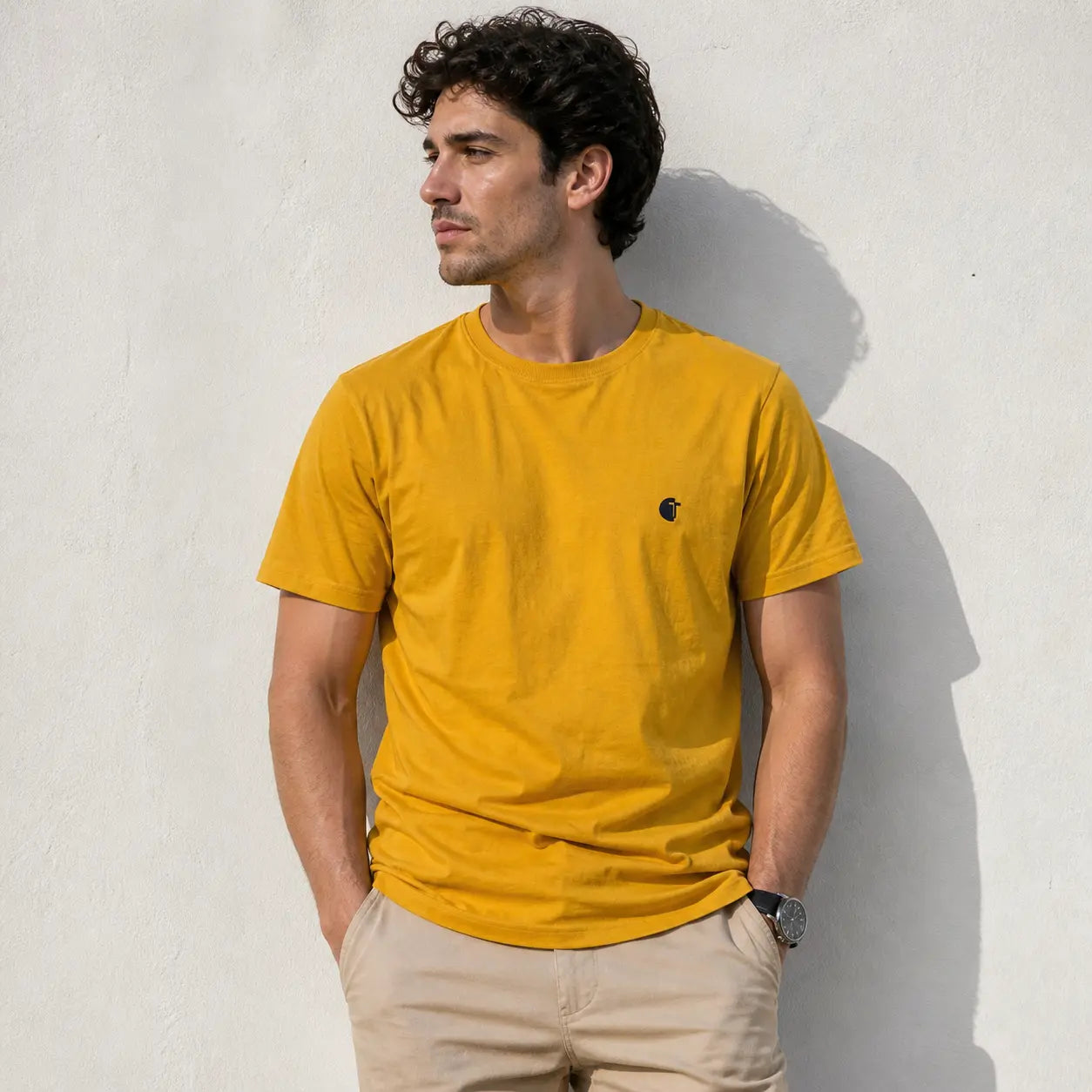 Chaos Theory Men's Bold Yellow Half Sleeve T-Shirt