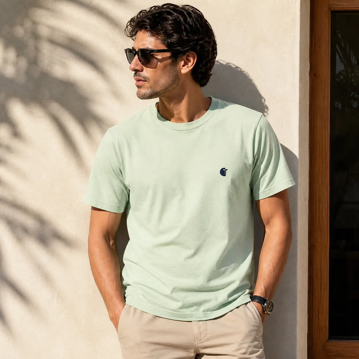 Chaos Theory Men's Bold Light Green Half Sleeve T-Shirt