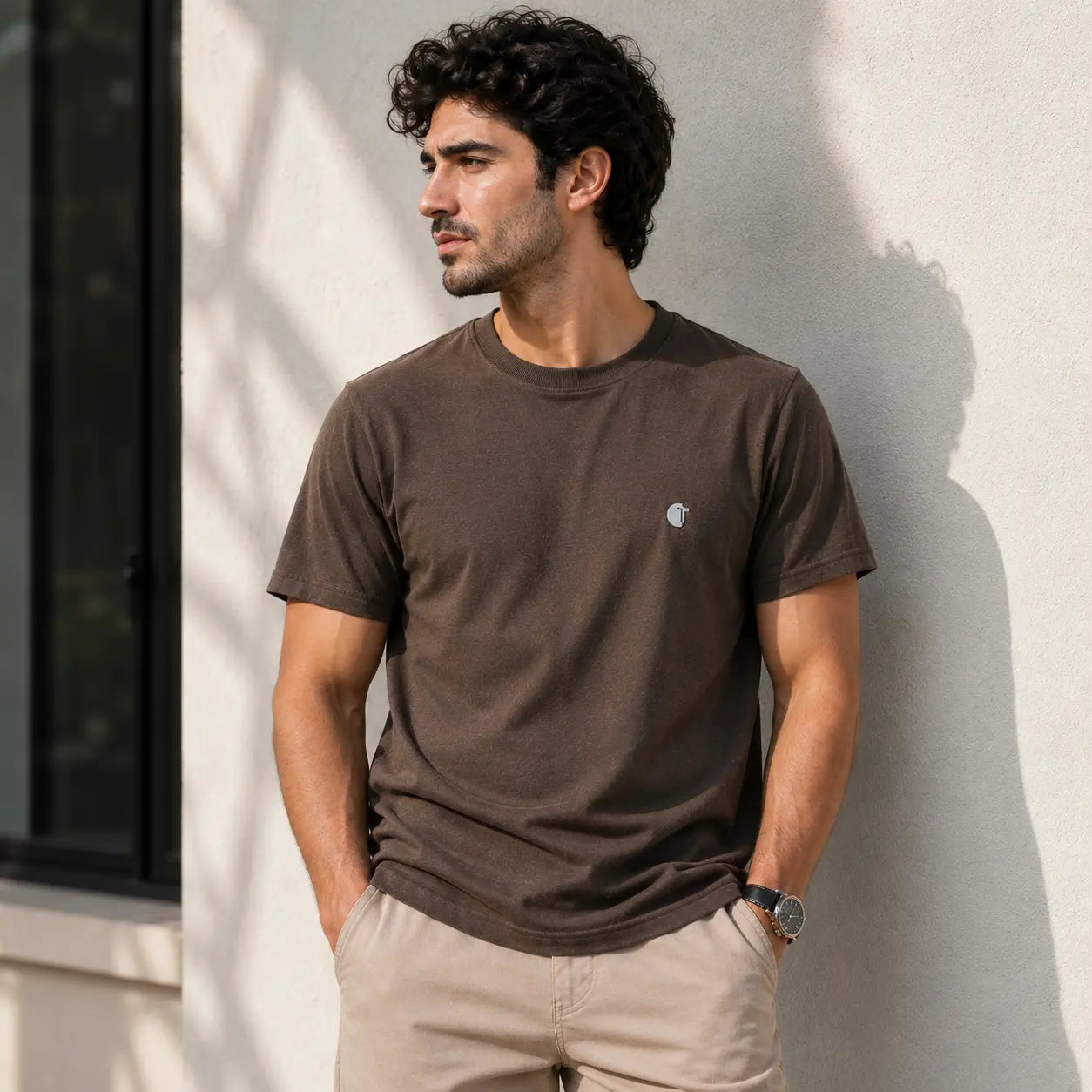 Chaos Theory Men's Bold Brown Half Sleeve T-Shirt