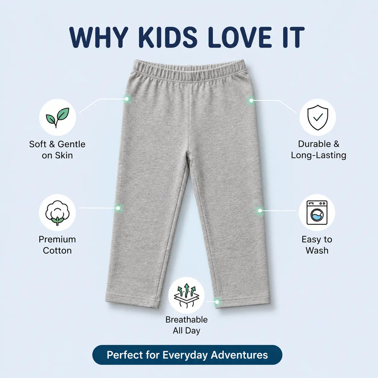 Boys Plain Cotton Blended Casual Soft Track Pants(Ages 2-8) | Plumageshop