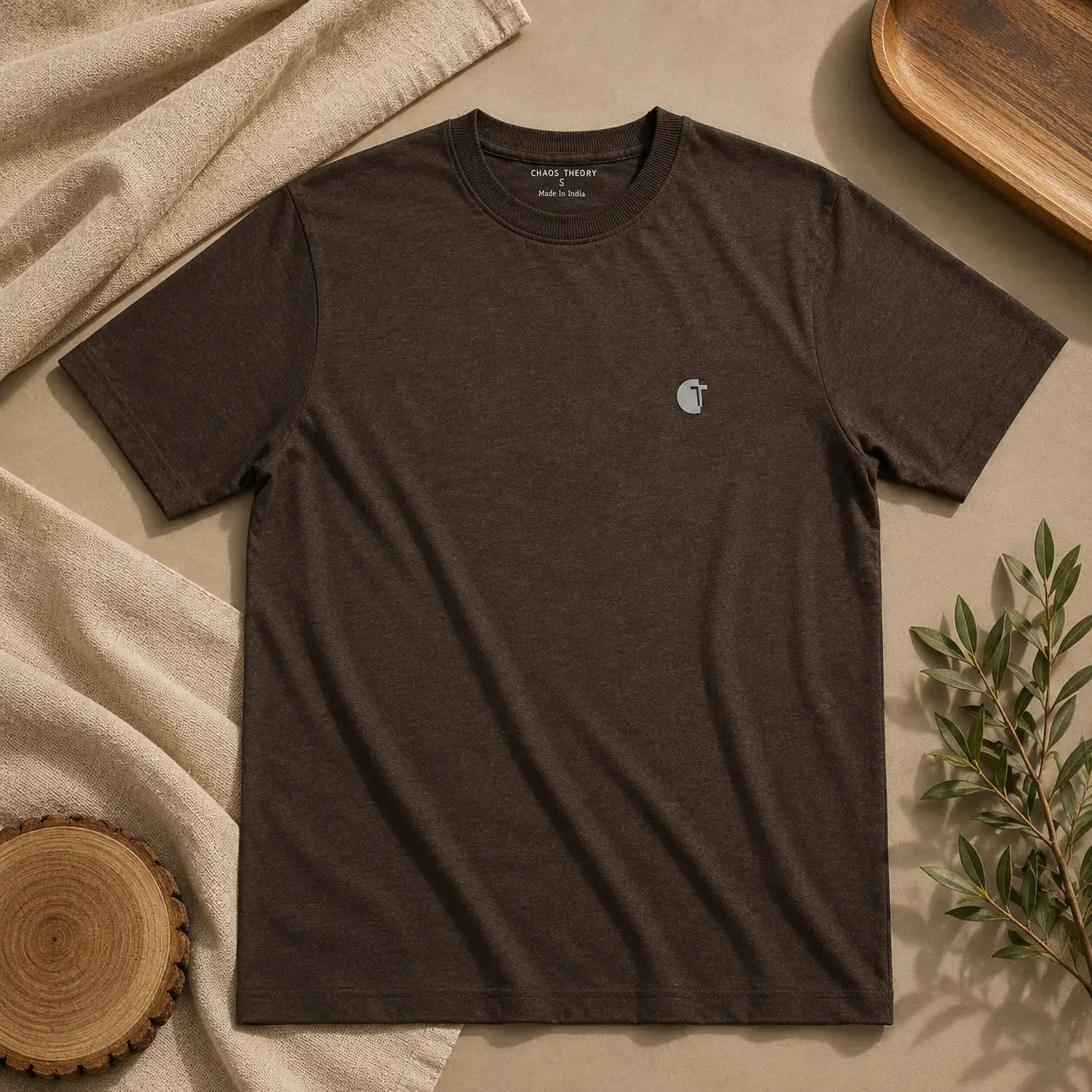 Chaos Theory Men's Bold Brown Half Sleeve T-Shirt