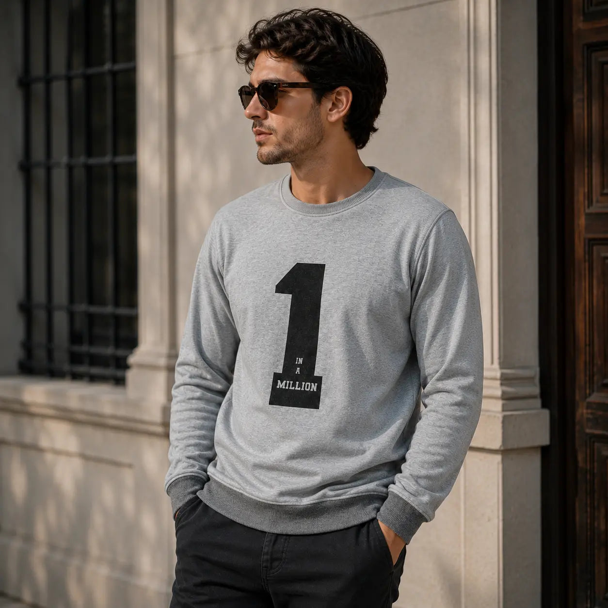 Chaos Theory Men's Grey Melange Heavy/Thick T-Shirt