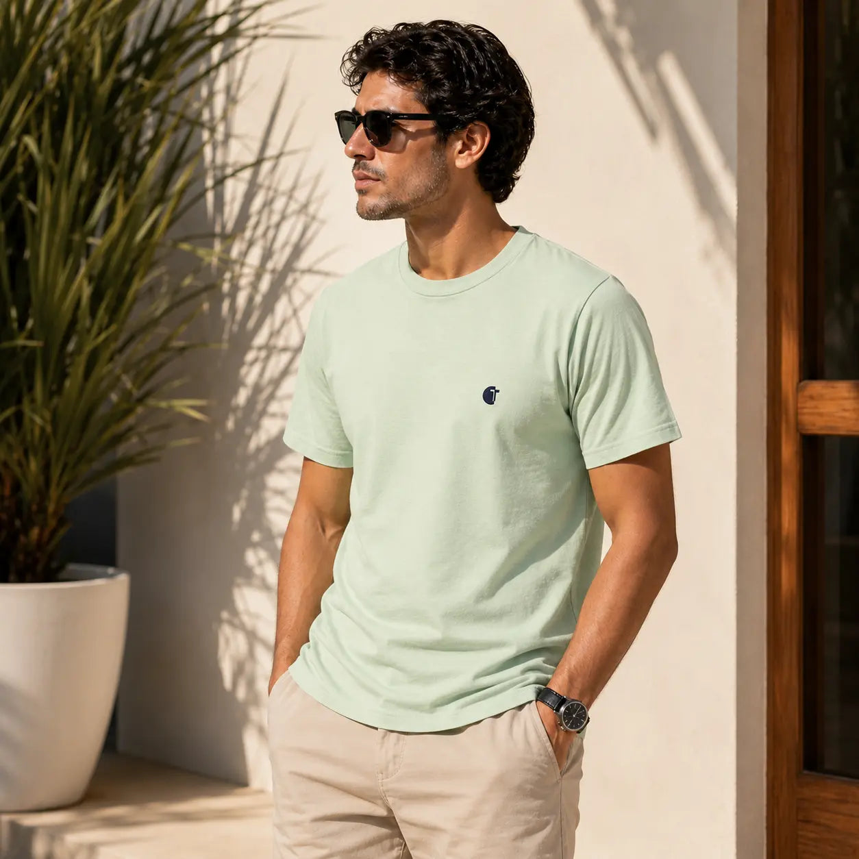 Chaos Theory Men's Bold Light Green Half Sleeve T-Shirt