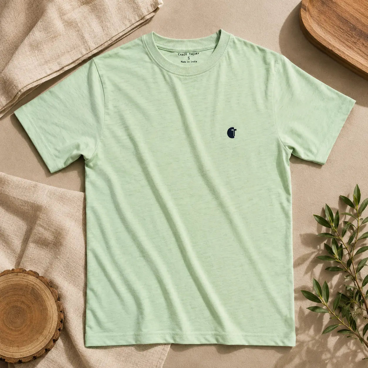 Chaos Theory Men's Bold Light Green Half Sleeve T-Shirt
