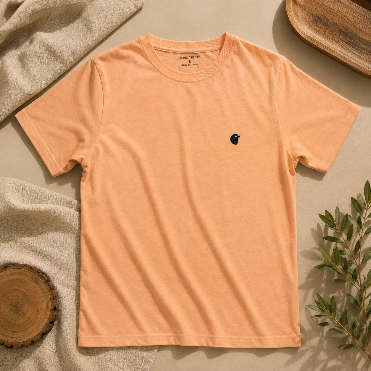 Chaos Theory Men's Bold Peach Half Sleeve T-Shirt