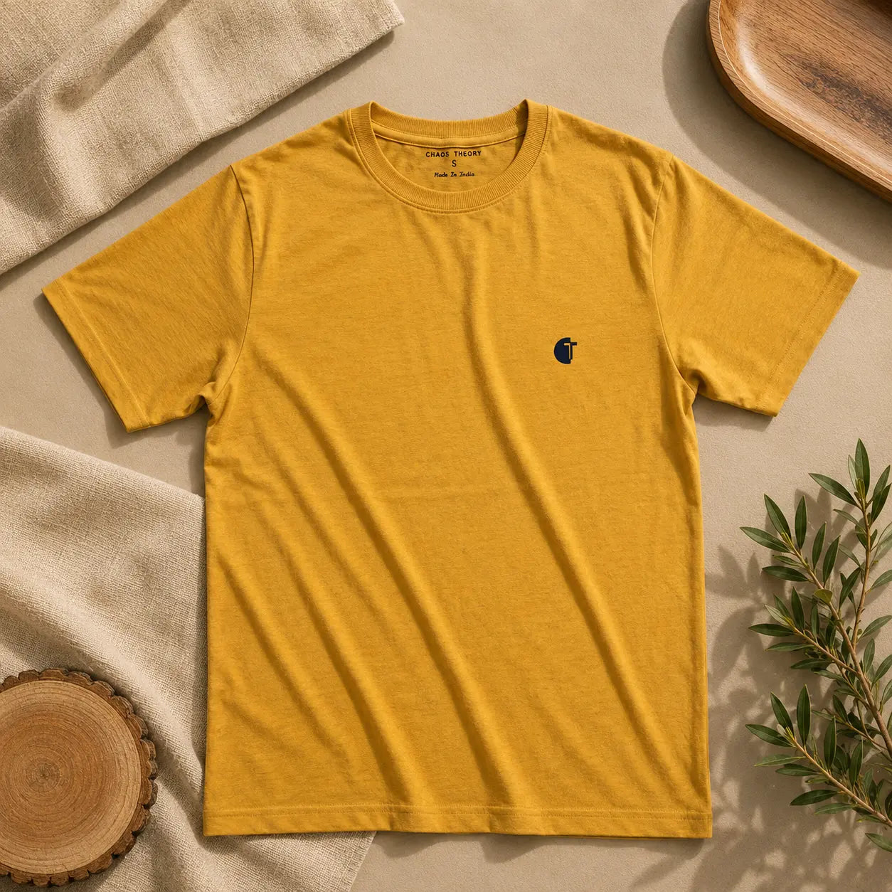 Chaos Theory Men's Bold Yellow Half Sleeve T-Shirt