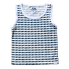 Boys Printed Striped Sleeveless T-Shirt - Navy stripes