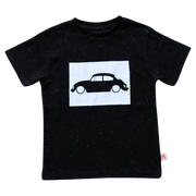 Stylish Boys Black Car Printed Half Sleeve T-Shirt