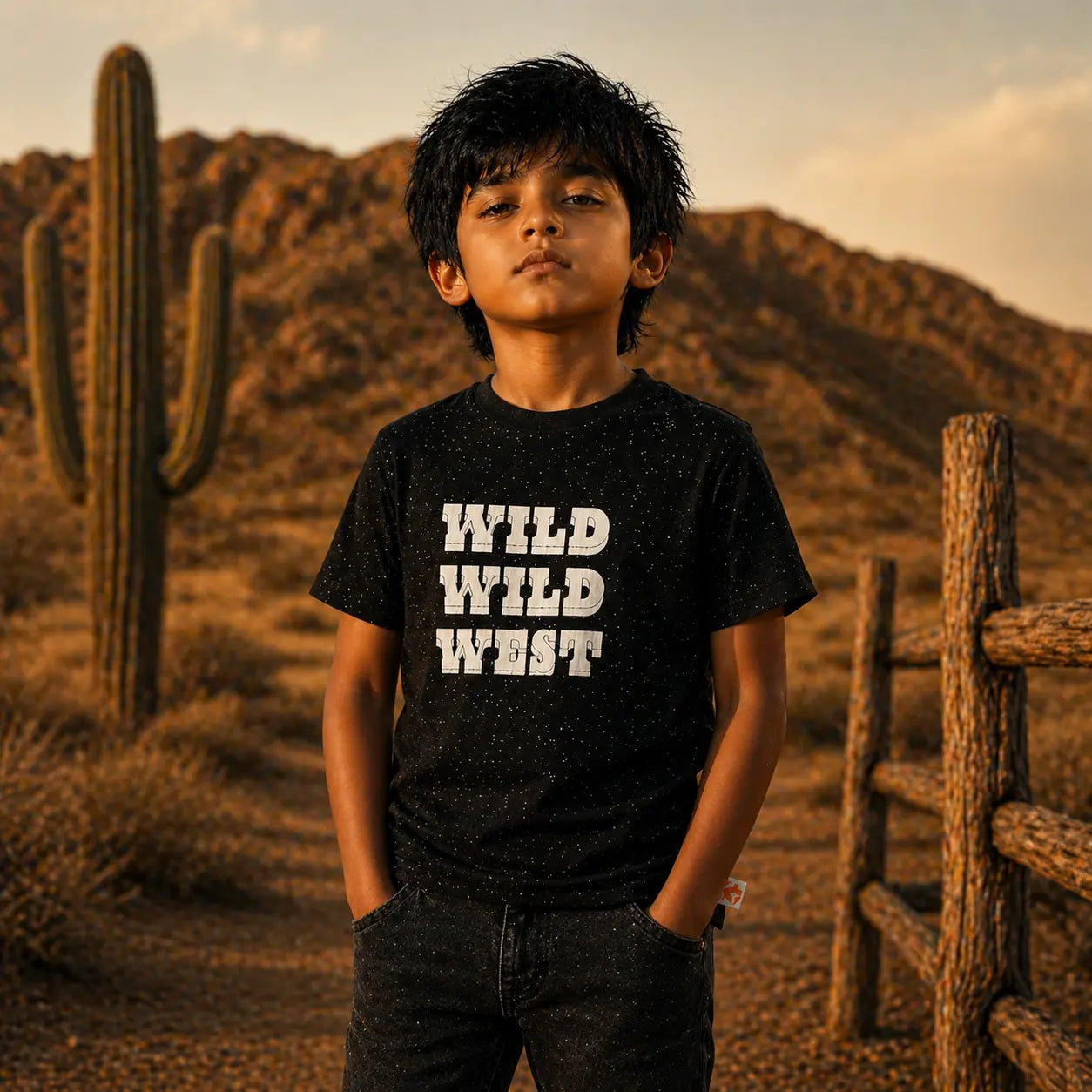 Comfortable and Trendy Boys Black Cotton Printed Half Sleeve T-Shirt
