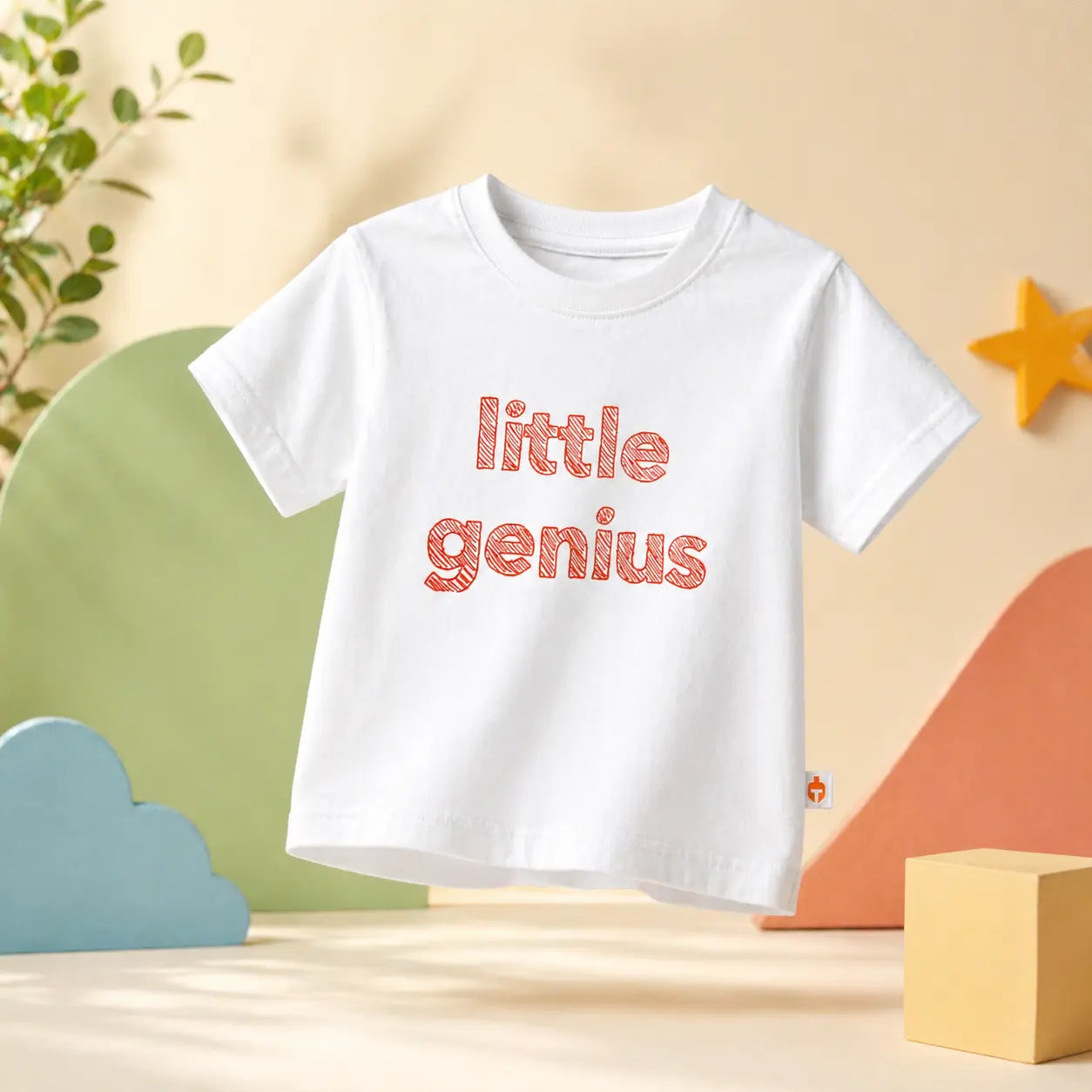 Boys White Colour Half Sleeve Printed T-Shirt