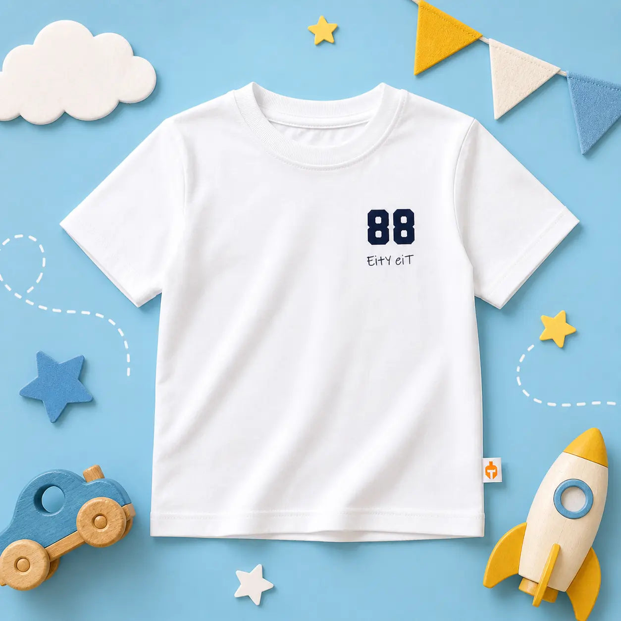 Boys White Colour Cotton Printed Half Sleeve Printed T-Shirt