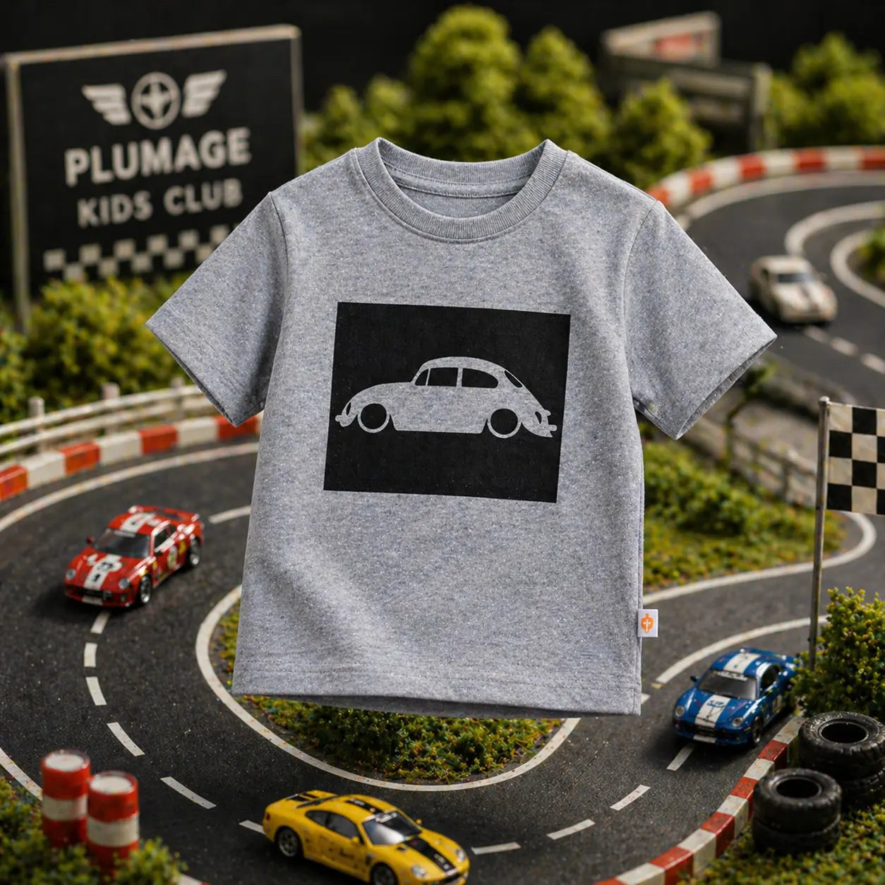 Boys Grey Colour Car Printed Half Sleeve Printed T-Shirt
