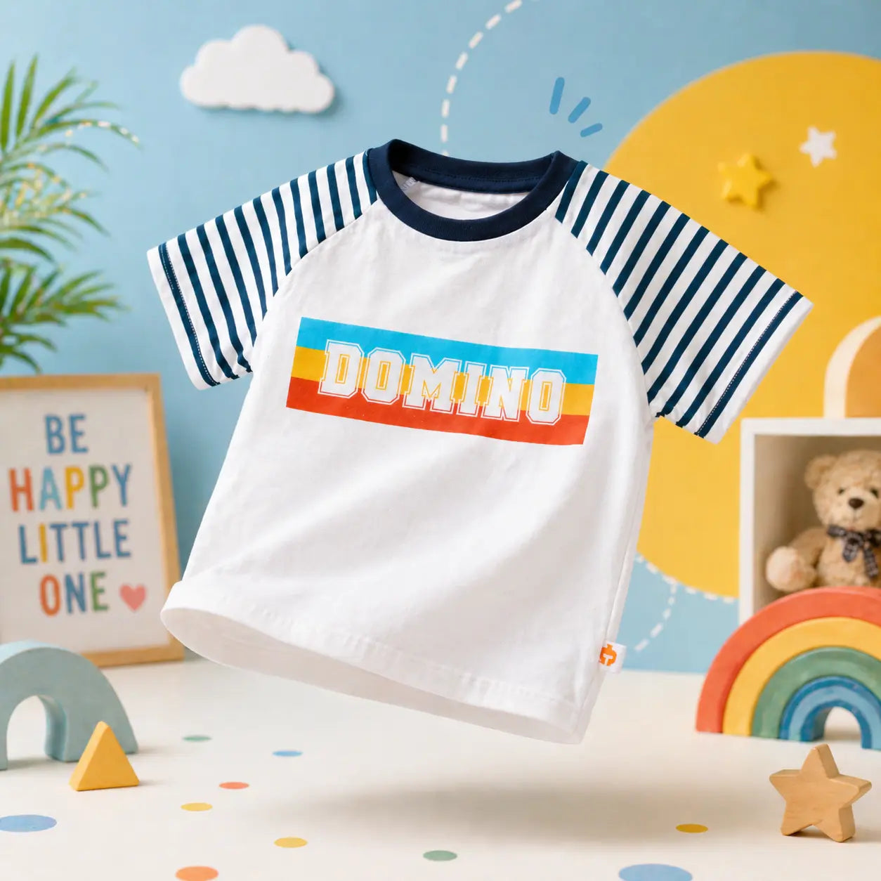 Boys Cotton Half Sleeve Domino Printed T-Shirt