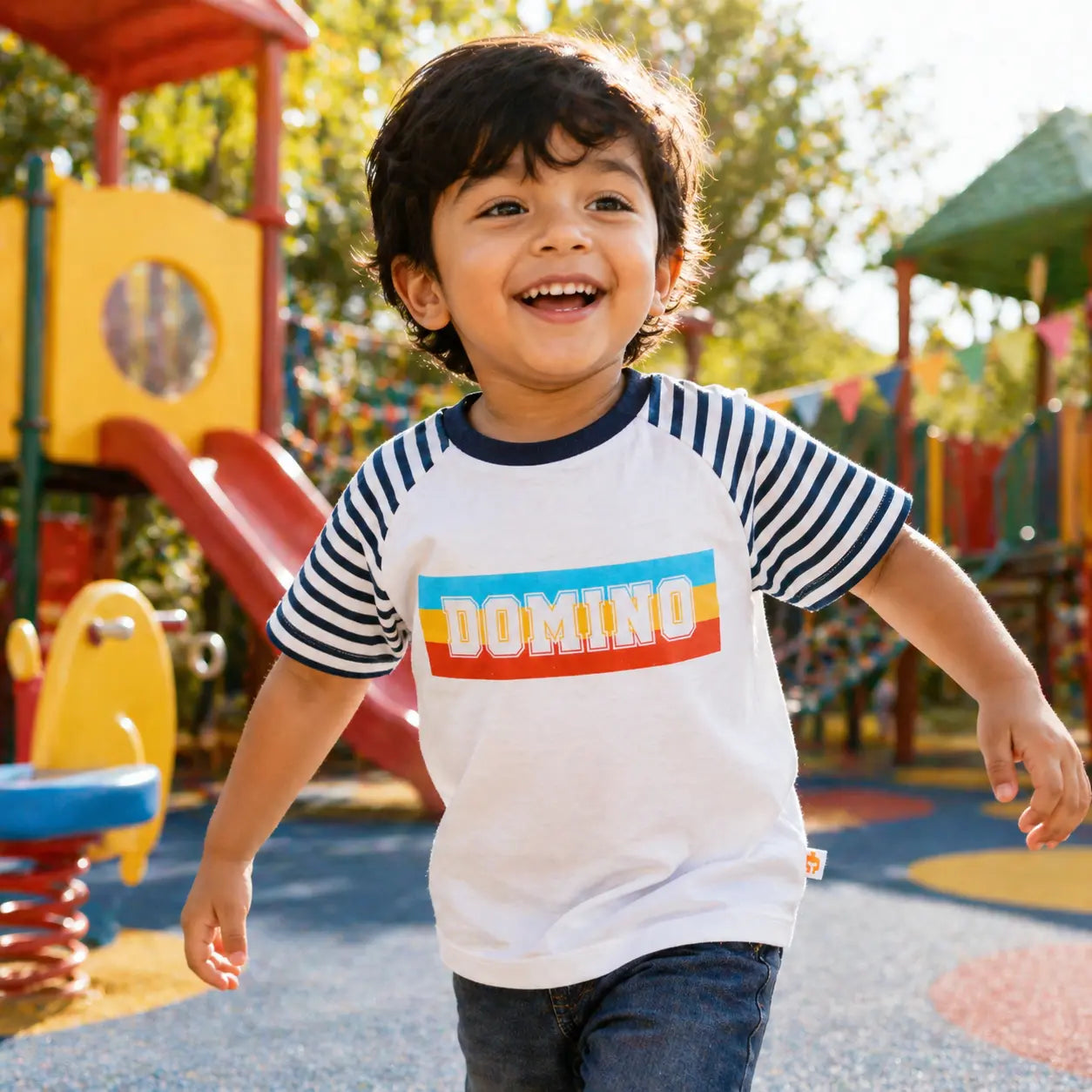 Boys Cotton Half Sleeve Domino Printed T-Shirt