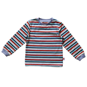 Boys Multi-Coloured Striped Cotton Full-Sleeve T-Shirt