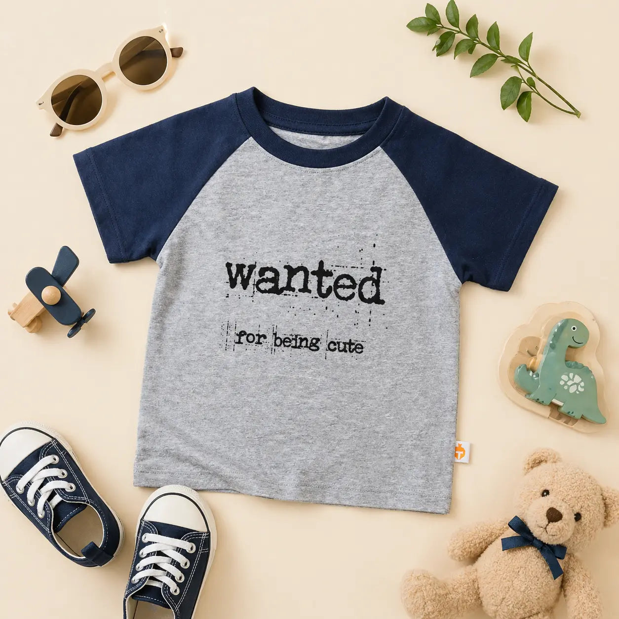 Wanted Printed Boys Cotton Half Sleeve T-Shirt(Ages 2-8 Years) | PlumageShop