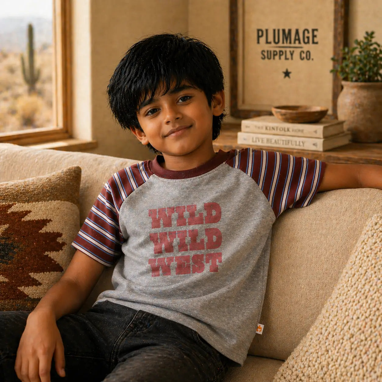 Boys Grey double Colour Half Sleeve Printed T-Shirt(Ages 2-8) | Plumageshop
