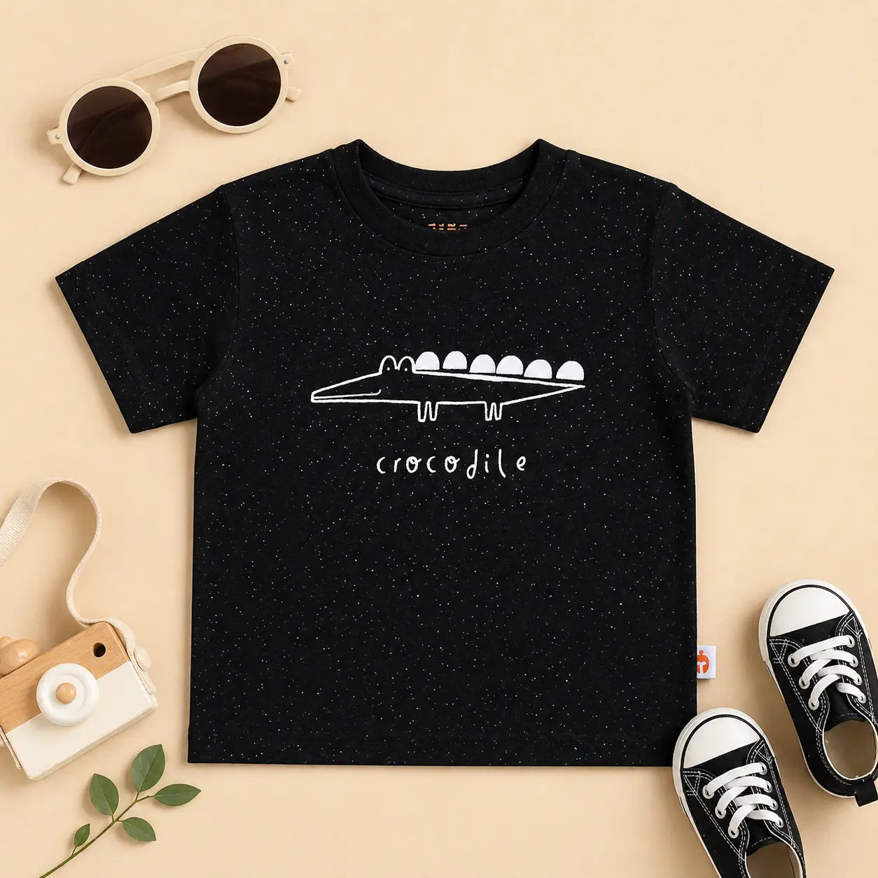 Boys Cotton Crocodile Printed Half Sleeve T-Shirt