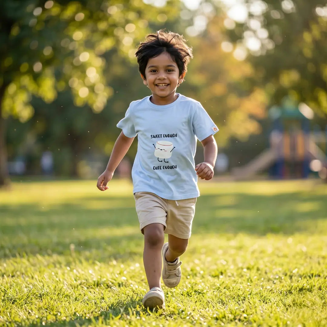 Boys Blue Colour Half Sleeve Printed T-Shirt