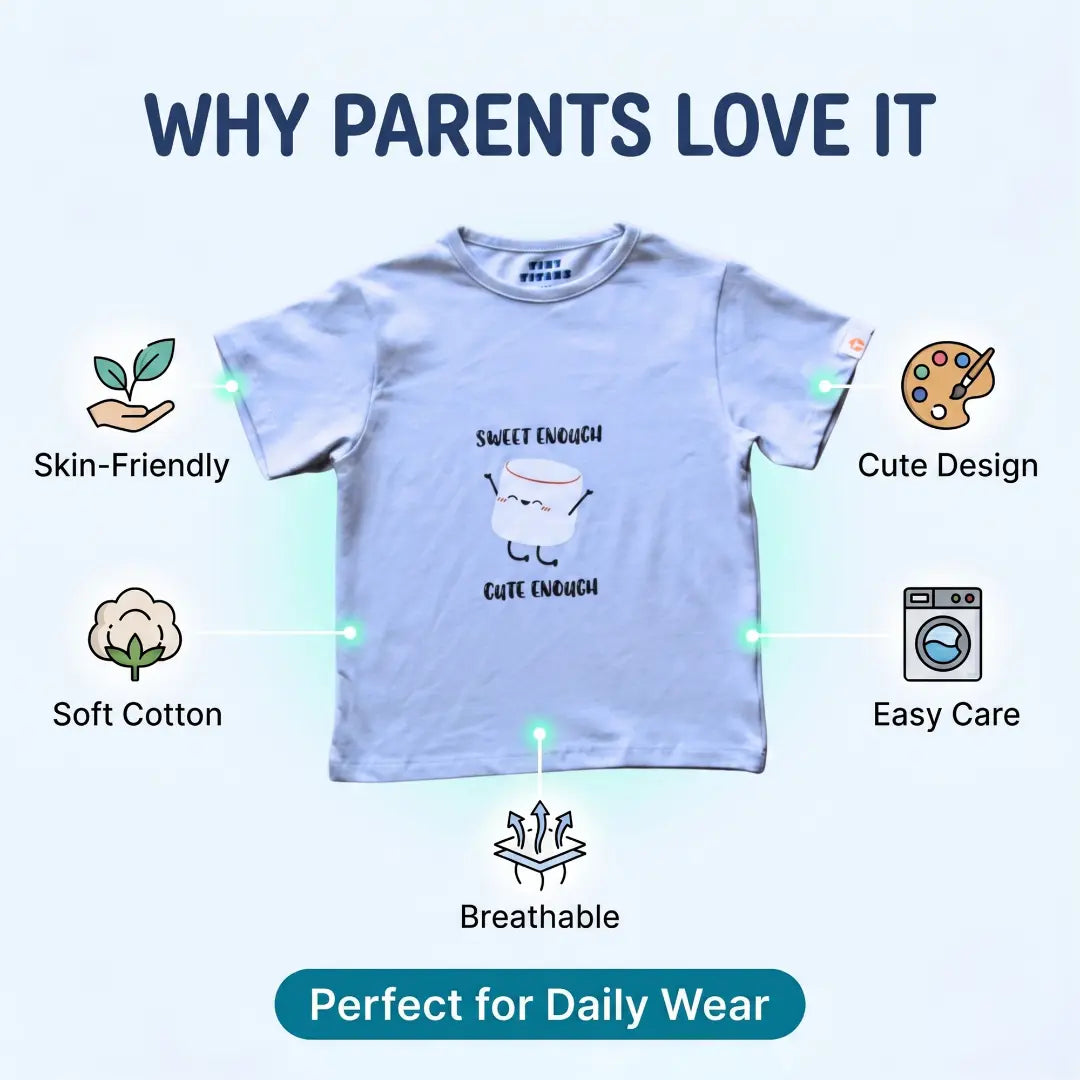 Boys Blue Half Sleeve Cotton T-shirt(Ages 2-8) | Plumageshop
