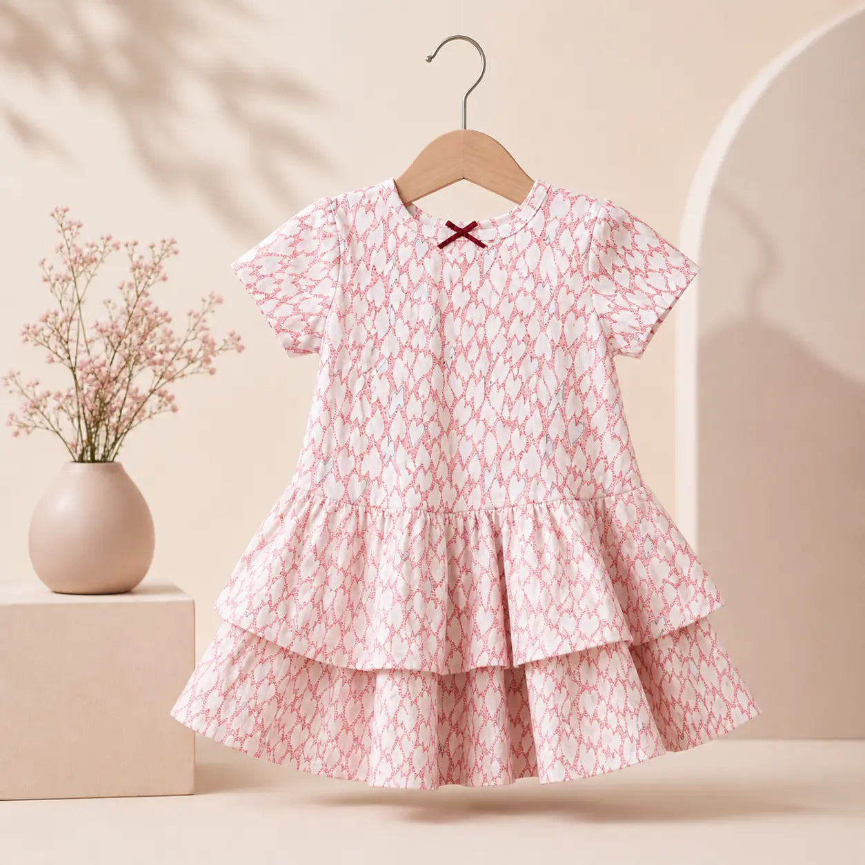 Girls Cotton All Over Printed Dress