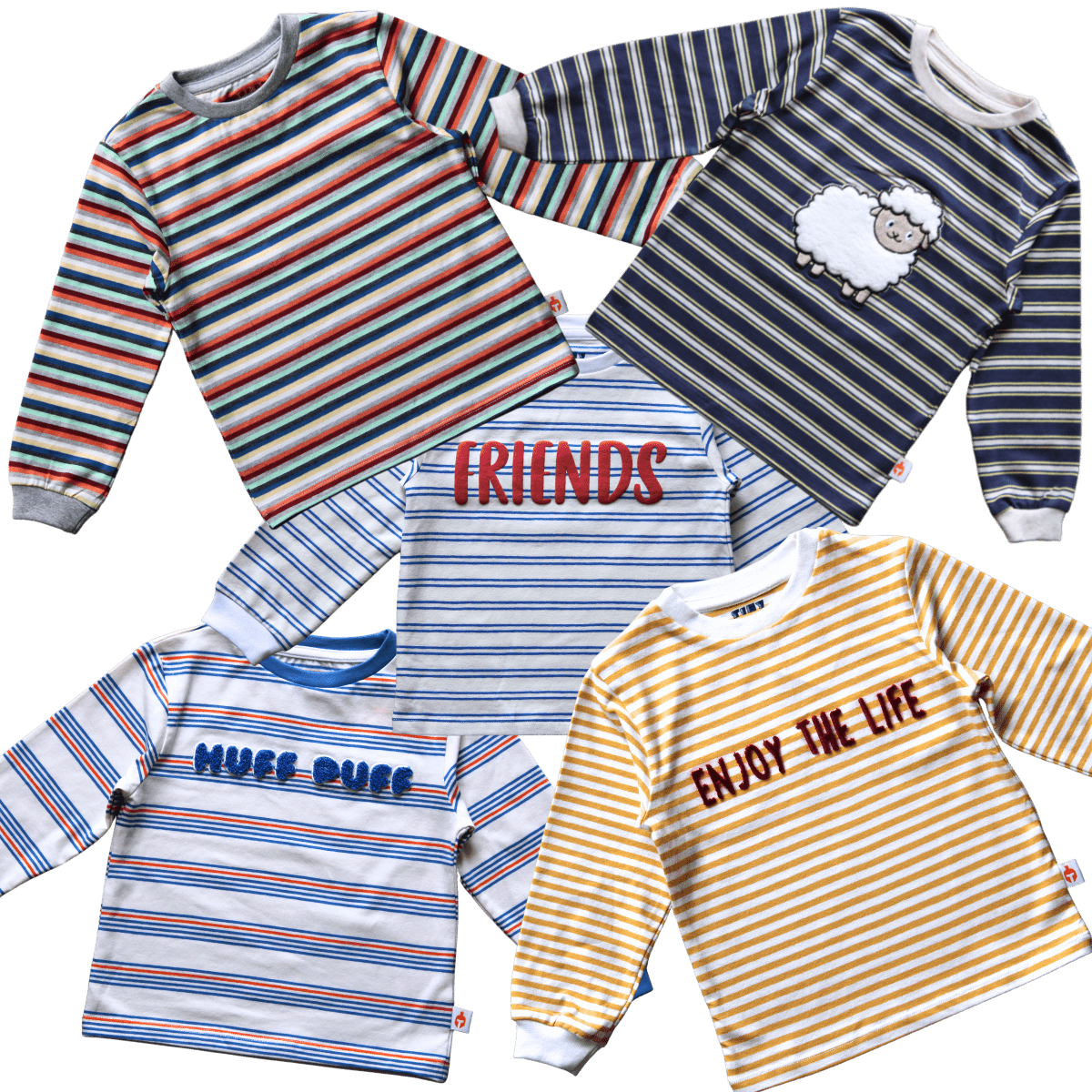 Boys Cotton White Striped Full Sleeve T-Shirt - Plumage Shop