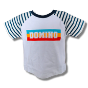 Boys Cotton Half Sleeve Domino Printed T-Shirt.