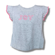 Girls Cotton Grey Colour Printed Half Sleeve T-Shirt.