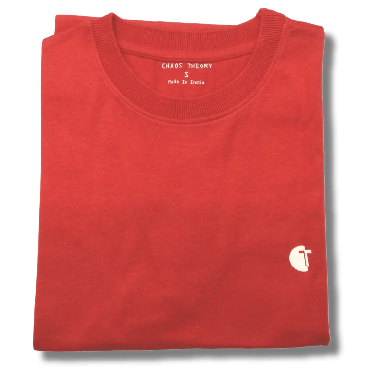 Chaos Theory Bold and Confident Men's Red Half Sleeve T-Shirt for a Striking Look - Plumage Shop