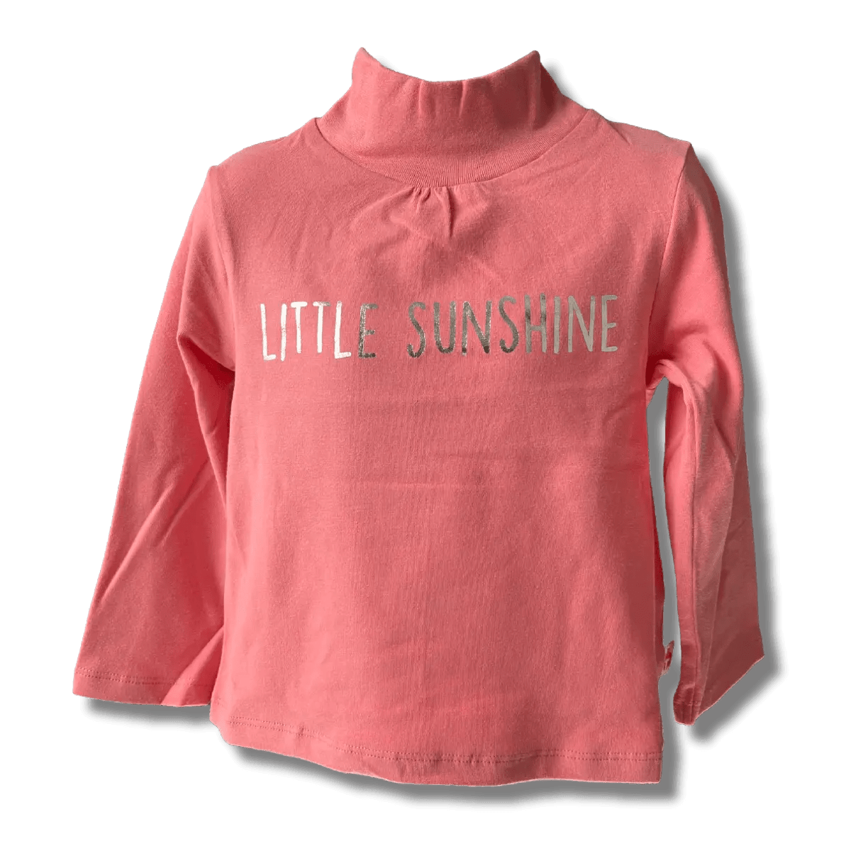 Girls Coral Pink Cotton Printed Full Sleeve Top - Plumage Shop
