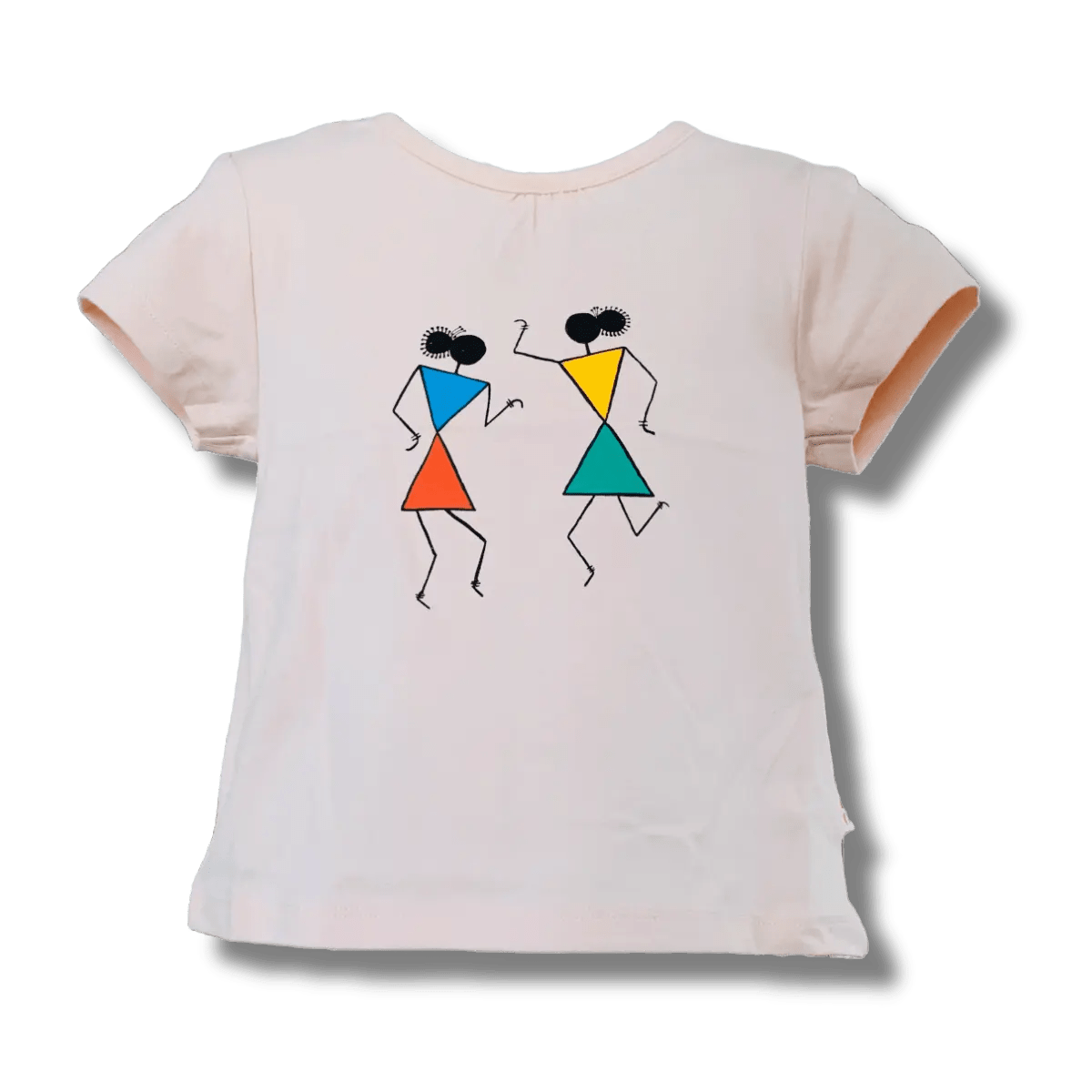 Girls Pink Colour Ancient Girl Printed Half Sleeve T-Shirt - Plumage Shop